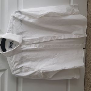 Express 1MX Small Extra Slim Fit Long Sleeve Button Down Dress Shirt - White